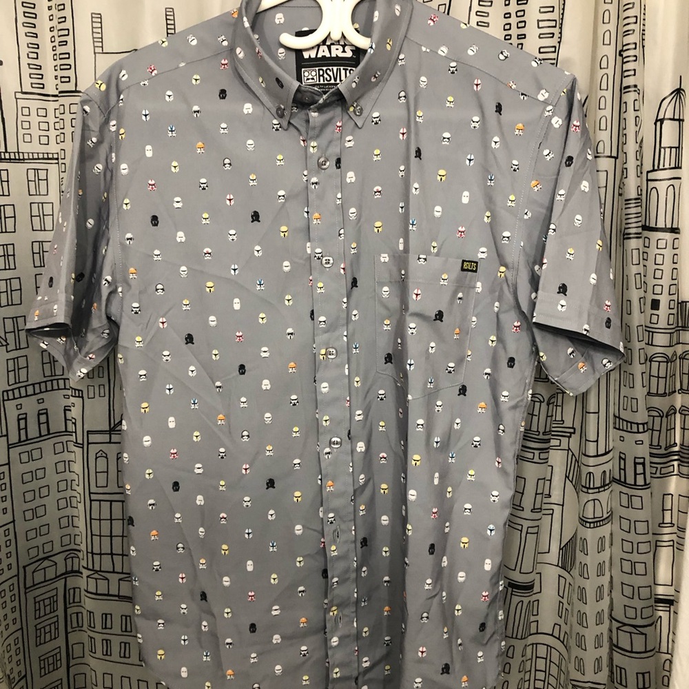 RSVLTS Star Wars Gray Button Down Shirt